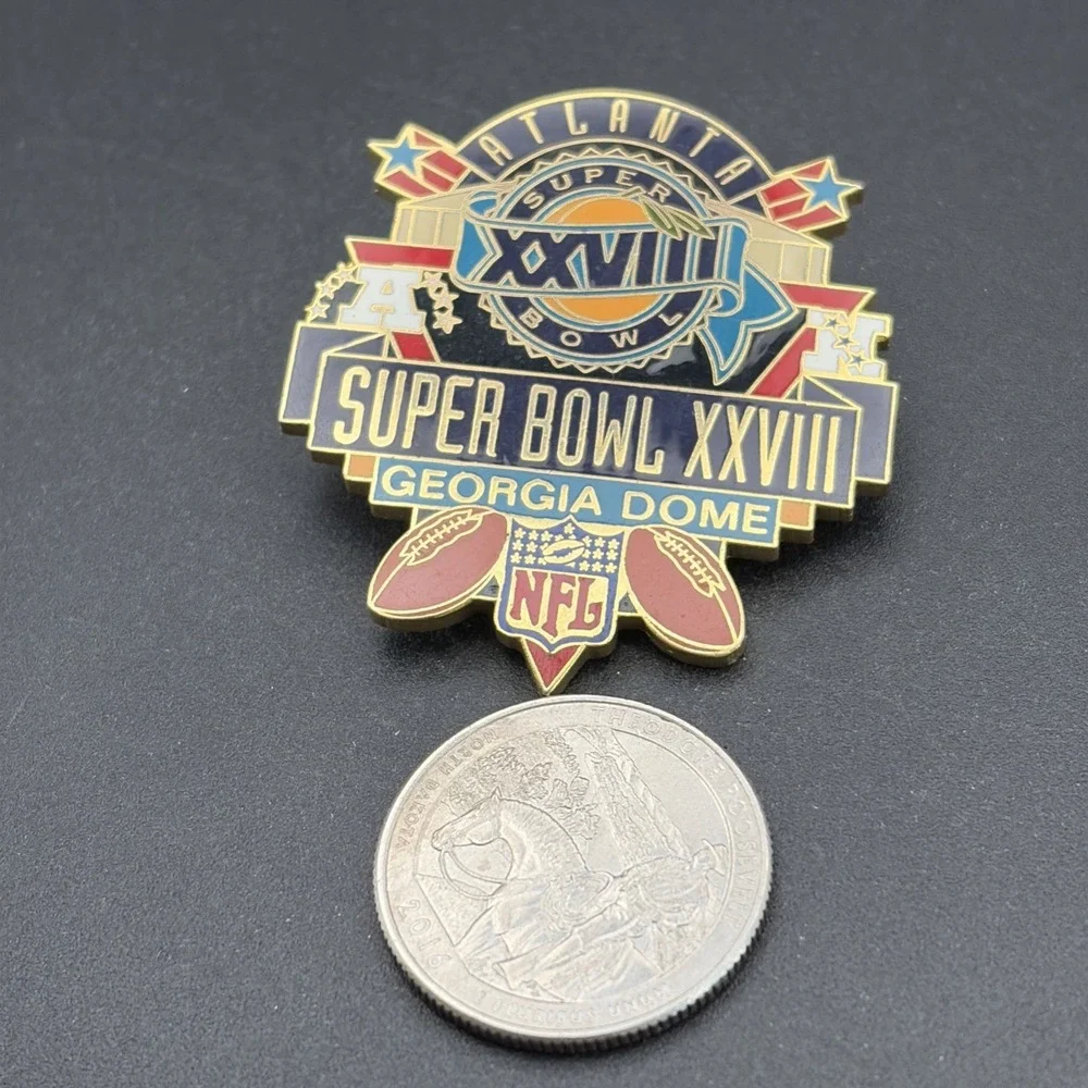 Super Bowl XXVIII NFL Dallas Cowboys Buffalo Bills Football Georgia Dome Hat Pin